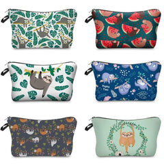 Estuche elegante multicolor estampado para lápices, de gran capacidad, para estudiantes, bolsa adorable con diseño de dibujos animados, bolsa cosmética