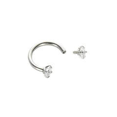 Piercing Jewelry Round Double-Zircon Nose Ring