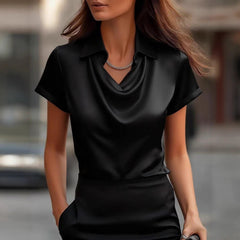Blusa sencilla de cuello barco para mujer