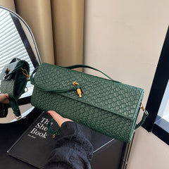 Womens Woven Soft Leather Shoulder Crossbody Bag