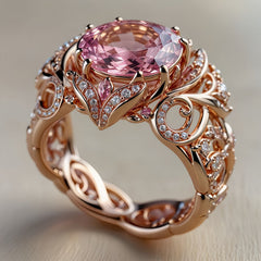 Niche Minimalist Copper Ring With Zircon Inlay