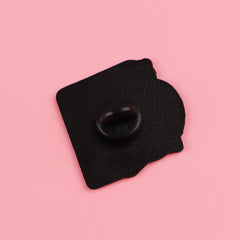 Cute Cartoon Weighing Cat Metal Brooch Minimalist Design