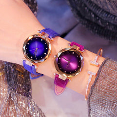 Fashionable Leather Belt Casual Colorful Womens Quartz Watch