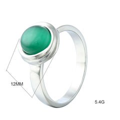 Titanium Steel Cats-eye Stone Womens Ring