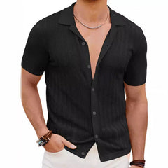 Chemise d'homme estivale légère à motif ajouré