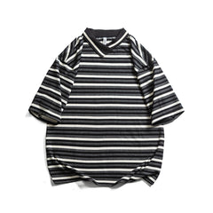 Men's Retro Striped Bottoming Pullover