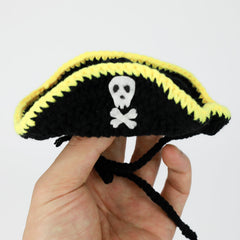 Sombrero pirata con orejas descubiertas, pequeño, disfraz artesanal para mascotas