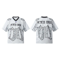 T-shirt en jersey à manches courtes avec motif d’écailles de serpent, coupe ample