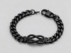 Bracelet pour homme en acier inoxydable et cuir