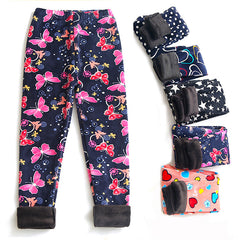 Childrens Printed Slim-fit Warm Pants Long Outerwear Trousers For Older Kids
