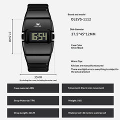 Fashionable Digital Display High-end Square-shaped Student Electronic Watch