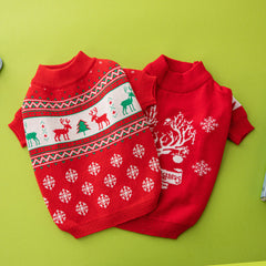 Pull de Noël pour chien avec élan et sapin de Noël
