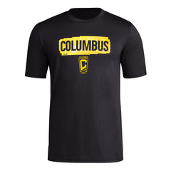 adidas Mens Short Sleeve Pre-Game T-Shirt Black/Columbus Crew Medium