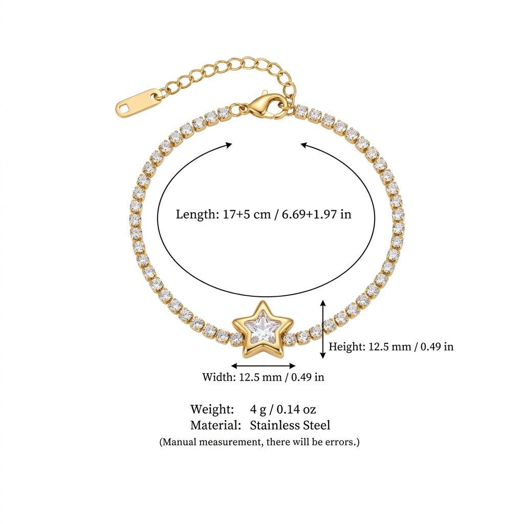 Bracelet entièrement serti de diamants étoilés pour femmes