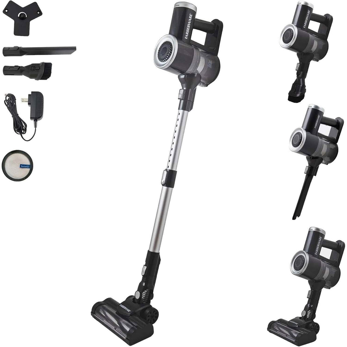 Farberware Cordless Pro Stick Vacuum Cleaner, Powerful Suction with 2 Speeds for Carpet and Hard Floors, Converts to Handheld Vacuum
