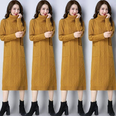 Pull femme ample, très épais, à col montant et doublure en polaire