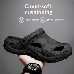 Mens Summer Outdoor Non-Slip Soft-Soled Closed-Toe Beach Clog Shoes
