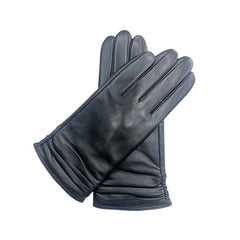 Guantes de piel de oveja de colores para mujer, aptos para pantallas táctiles