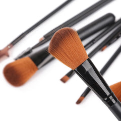 Set de 12 brochas de maquillaje para rubor, sombra de ojos, pestañas e iluminador