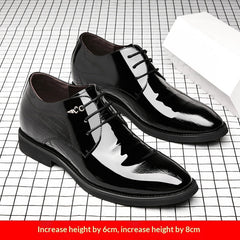 Men's Business Dress Leather Shoes With Hidden Heel