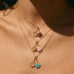December Flower Pendant Birthstone Necklace