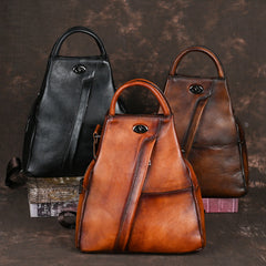 Vintage Large-capacity Backpack Made From Full-grain Cowhide