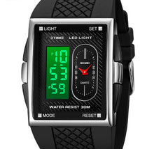 Simple Student Youth Fashion Trend Double Display Multi-functional Sports Waterproof Electronic Watch