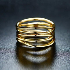Five Layer Stack Ring in 18K Gold Plating - Assorted Sizes