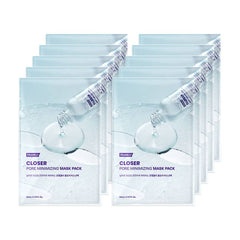 FRANKLY Closer Pore Minimizing Mask Pack 22ml X 10ea for effective skincare and hydration with cellulose sheet masks.
