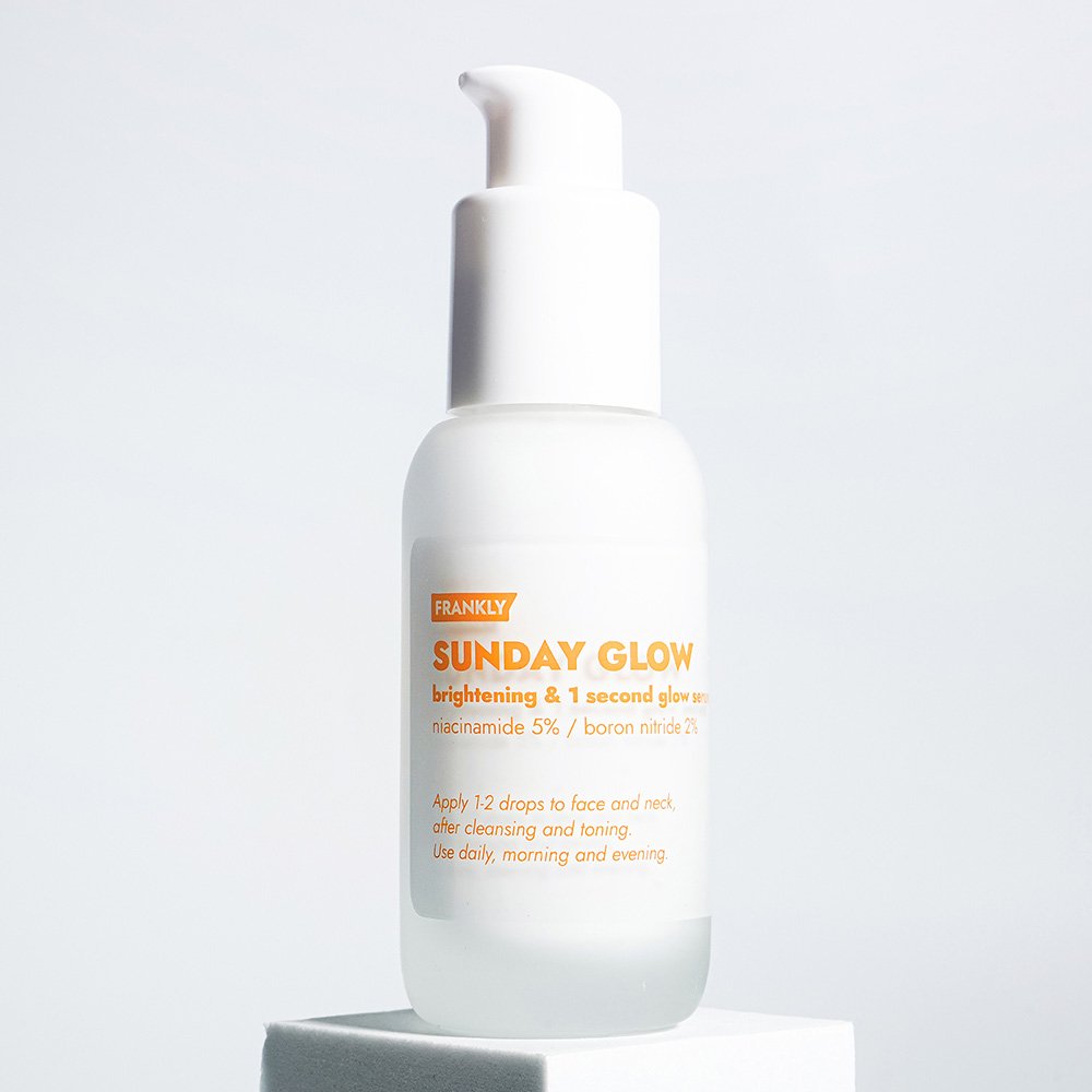 FRANKLY Sunday Glow Serum 37ml, glow serum for dull skin, revitalizes skin and improves tone for a radiant look.