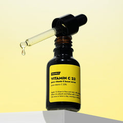 FRANKLY Vitamin C 23 pure vitamin C boost serum for skin clarity in a dropper bottle.