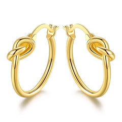French Lock Knot Hoops in 18K Gold