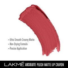 Lakme Absolute Plush Matte Lip Crayon - 401 Peach Fizz