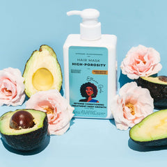 High porosity moisture beauty box hair mask with avocado and flowers | H.E.A.L Hair Care