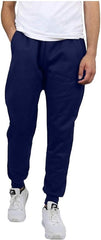 Galaxy By Harvic Men's Slim Fit Fleece Navy Jogger Pants - Size: Large