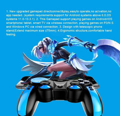 Gamepad Wireless Bluetooth Mobile Game Controller Joystick For Phone Android iOS PC Mobile Game Controller, Wireless Bluetooth Gamepad Joystick Multimedia Game Controller Compatible with Android Perfect for The Most Games