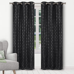 Geometric Pattern Blackout Thermal Window Curtain Pair Panel