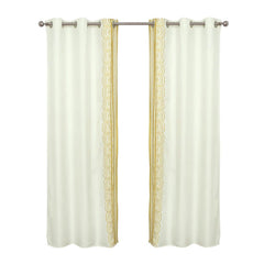 Global Embroidered Window Panel Pair