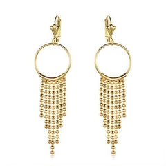 Gold Plated Chain Drop Hoop Earrings - Assorted Styles