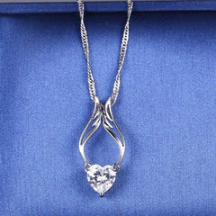Guardian Angel Wing Necklace Made with Swarovski Crystal