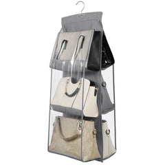 Hanging HandBag Organizer with 6 Pockets Closet Purse Storage