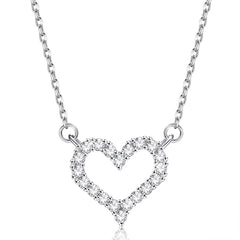 Heart-Shape 925 Sterling Silver Pendant Necklace