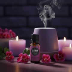 Edens Garden Rose Geranium Essential Oil Pelargonium roseum 100% Pure 10 mL
