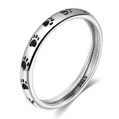 INALIS Cat Footprint 925 Sterling Silver Ring