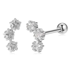 INALIS Romantic Star 925 Sterling Silver Stud Earrings
