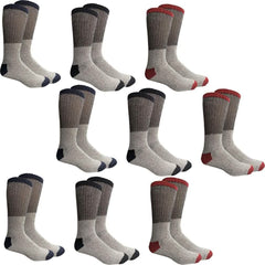 Insulated Thermal Cotton Cold Weather Crew Socks for Men or Women -9_Pack-Women