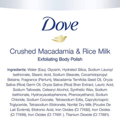 Dove Crushed Macadamia & Rice Milk Moderate Exfoliating Body Scrubating Body Polish Scrub