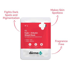 Mascarilla facial de lámina con ácido kójico + arbutina al 1% de The Derma Co