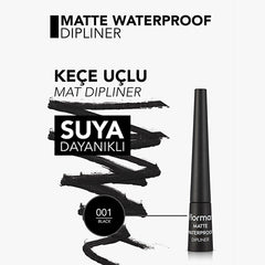 Flormar Matte Waterproof Liquid Eyeliner for Precise, Dramatic Eye Look - Black