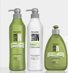 Recamier Keratin Ultra Force 3-Piece Set - Shampoo, Conditioner & Leave-On Treatment